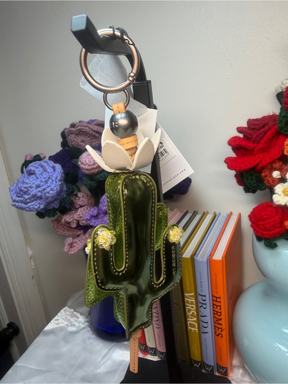 Kurt Geiger Green Cactus Keychain Bag Charm NWT